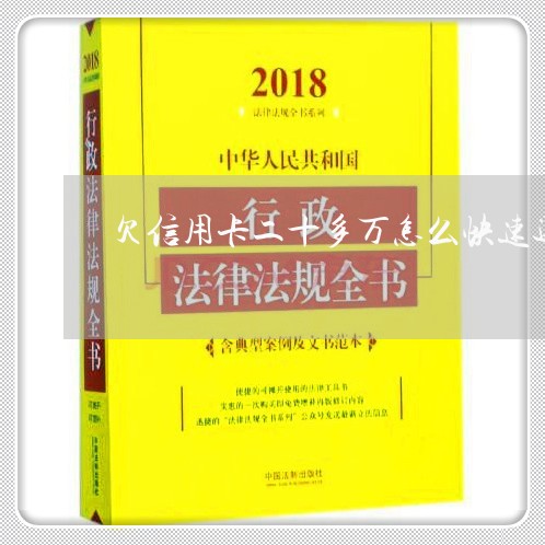 欠信用卡二十多万怎么快速还清