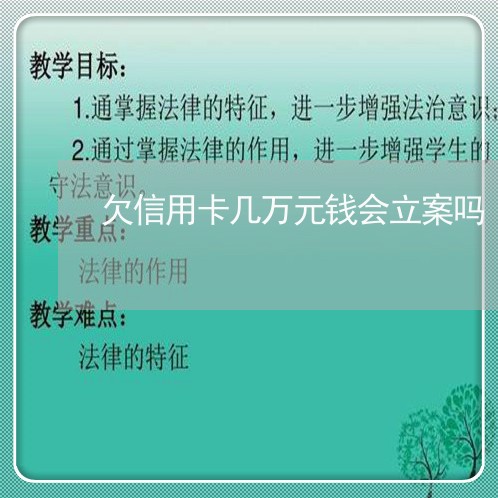欠信用卡几万元钱会立案吗/2023022760516