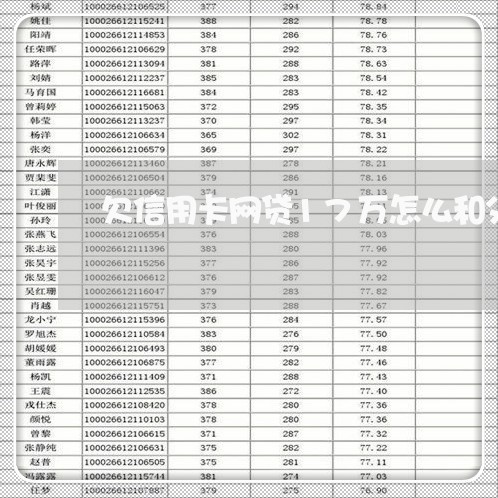 欠信用卡网贷17万怎么和父母说