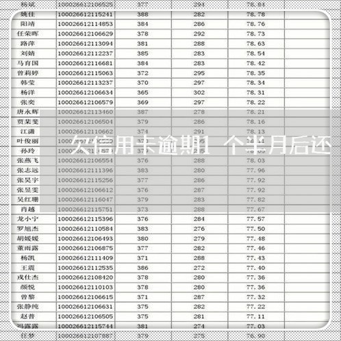 欠信用卡逾期1个半月后还