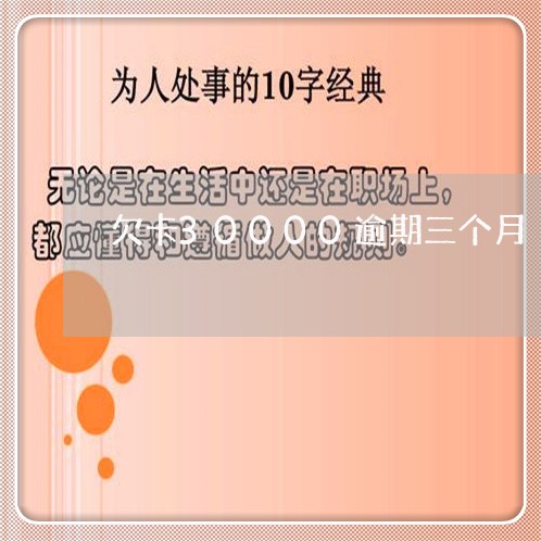 欠卡30000逾期三个月/2023022580484