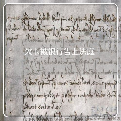 欠卡被银行告上法庭