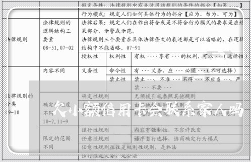 欠小额信用卡会联系家人吗