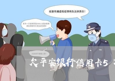 欠平安银行信用卡5万以上 欠平安银行信用卡5万以上
