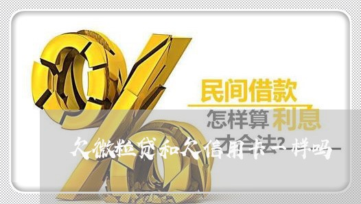 欠微粒贷和欠信用卡一样吗 欠微粒贷和欠信用卡一样吗