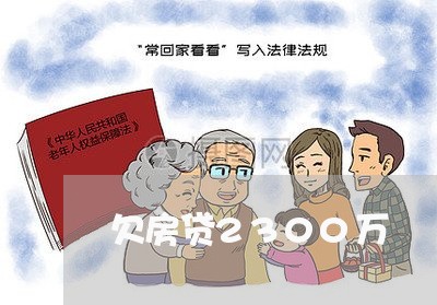 欠房贷2300万/2023033115958 欠房贷2300万/2023033115958