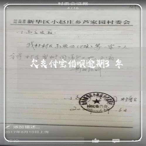 欠支付宝借呗逾期3年/2023030128572
