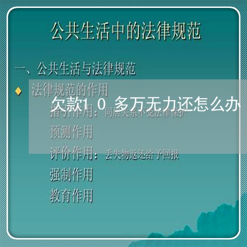 欠款10多万无力还怎么办/2023100728359