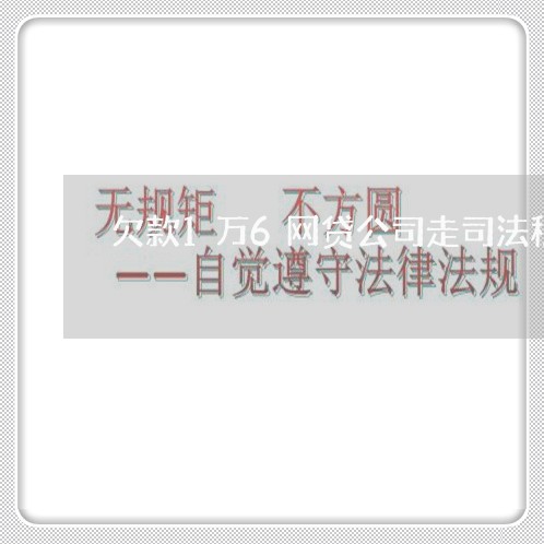 欠款1万6网贷公司走司法程序 欠款1万6网贷公司走司法程序