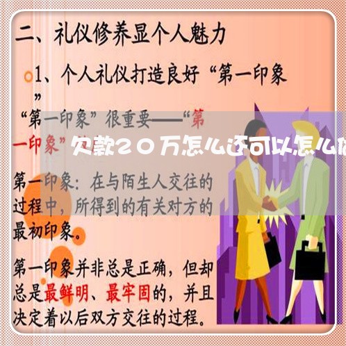 欠款20万怎么还可以怎么做/2023013047254