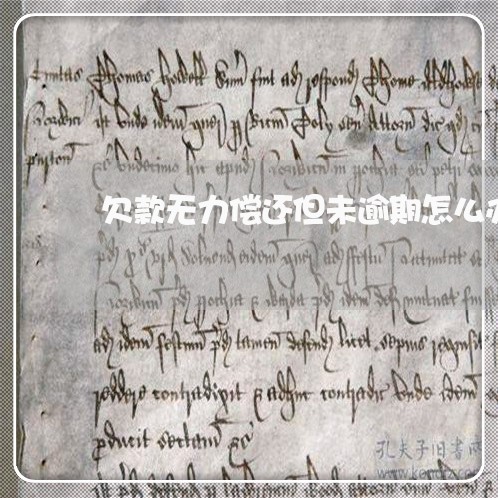 欠款无力偿还但未逾期怎么办