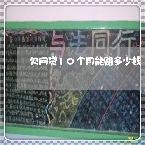 欠网贷10个月能赚多少钱