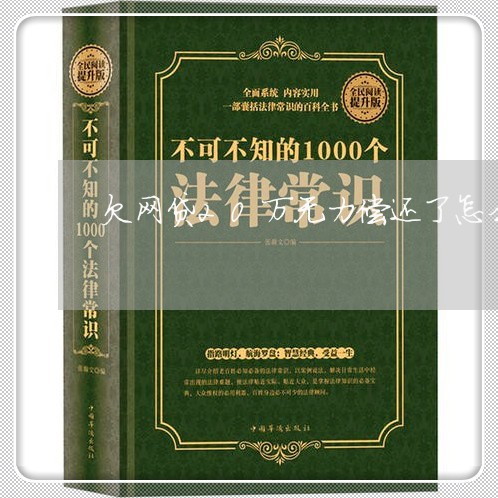 欠网贷20万无力偿还了怎么办 欠网贷20万无力偿还了怎么办