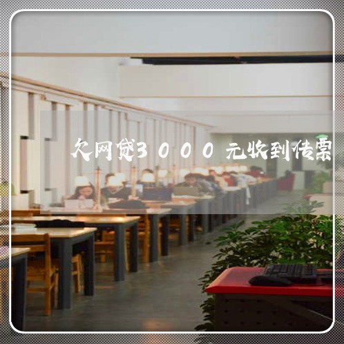 欠网贷3000元收到传票 欠网贷3000元收到传票