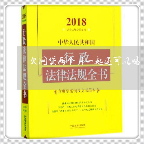 欠网贷两个月一起还可以吗 欠网贷两个月一起还可以吗