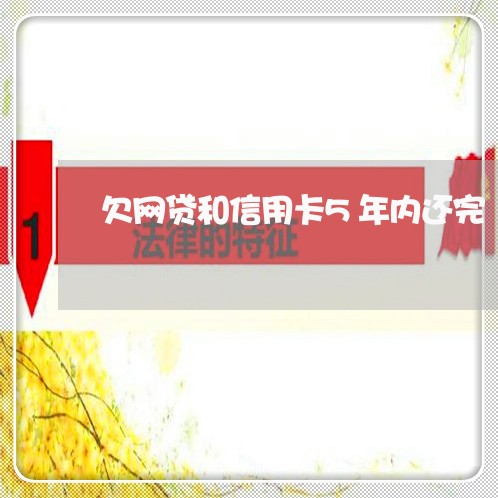 欠网贷和信用卡5年内还完 欠网贷和信用卡5年内还完