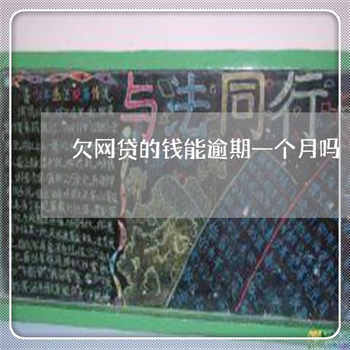 欠网贷的钱能逾期一个月吗 欠网贷的钱能逾期一个月吗