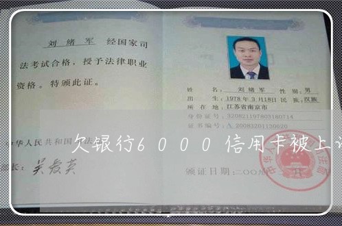 欠银行6000信用卡被上诉了 欠银行6000信用卡被上诉了