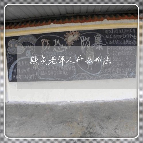 欺负老年人什么刑法