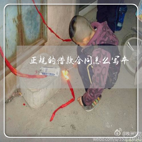 正规的借款合同怎么写本/2023022651794