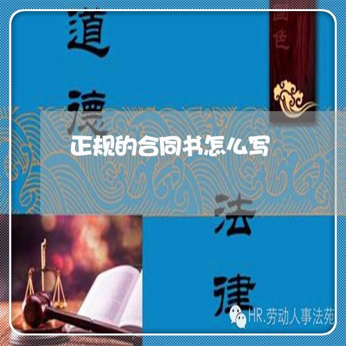 正规的合同书怎么写/2023041213808