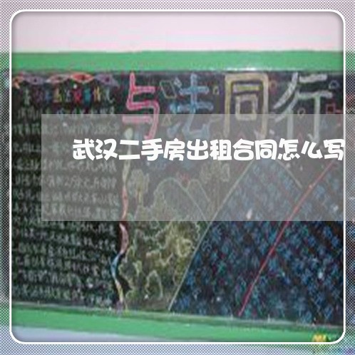 武汉二手房出租合同怎么写/2023060705048