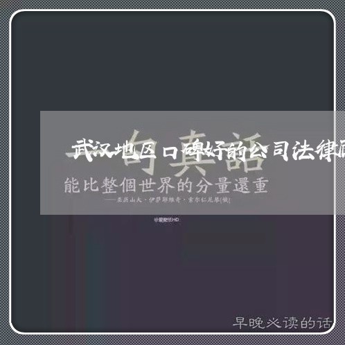 武汉地区口碑好的公司法律顾问