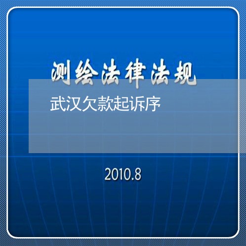 武汉欠款起诉序 武汉欠款起诉序