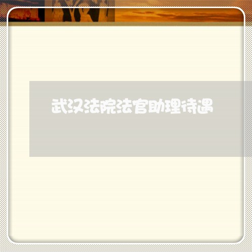 武汉法院法官助理待遇