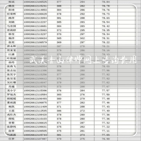 武汉青山律师网上咨询费用