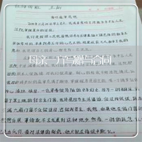 母亲一方写赠与合同/2023041298504