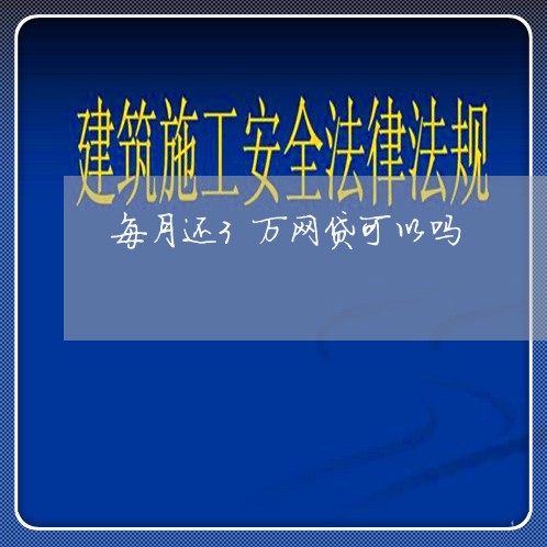 每月还3万网贷可以吗/2023111570393