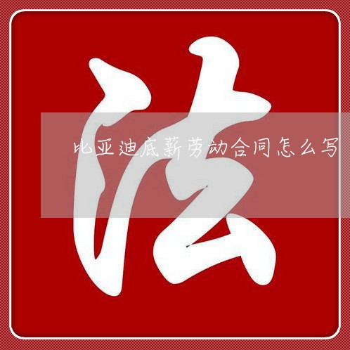 比亚迪底薪劳动合同怎么写/2023022765049