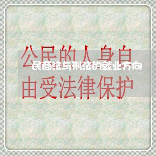 民商法与刑法的就业方向