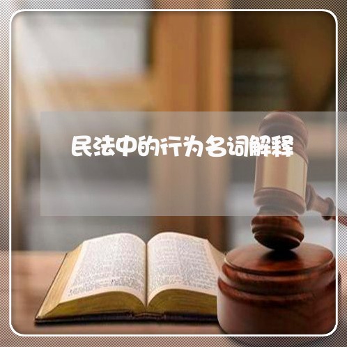 民法中的行为名词解释 民法中的行为名词解释