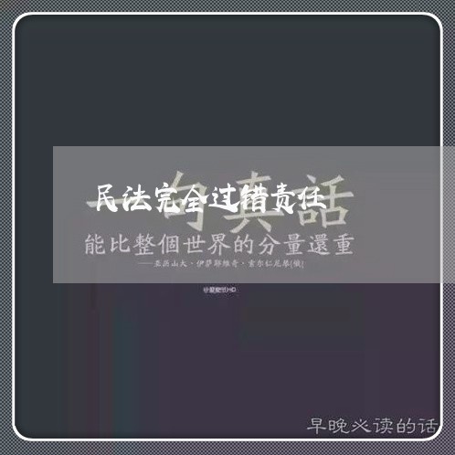 民法完全过错责任