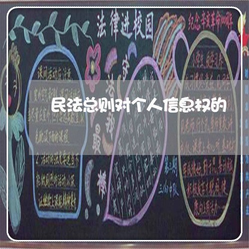 民法总则对个人信息权的