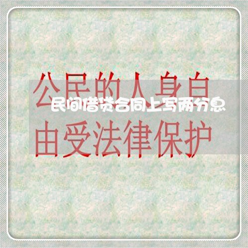 民间借贷合同上写两分息/2023060292737