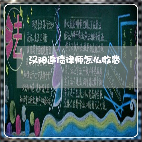 汉阳追债律师怎么收费