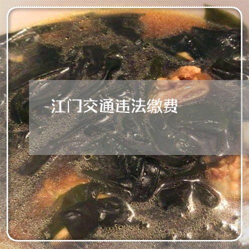 江门交通违法缴费 江门交通违法缴费