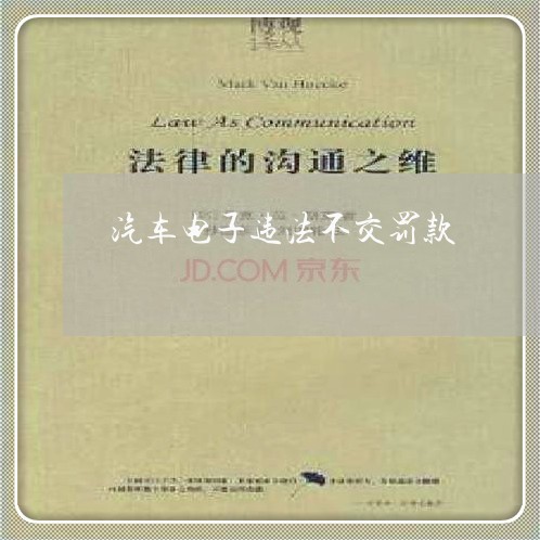 汽车电子违法不交罚款