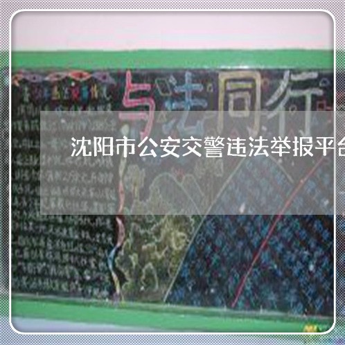 沈阳市公安交警违法举报平台 沈阳市公安交警违法举报平台