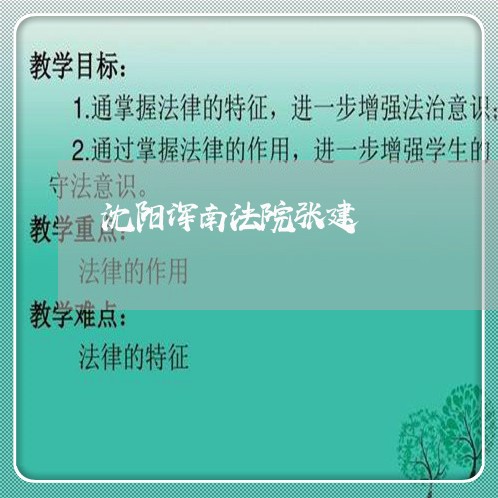 沈阳浑南法院张建 沈阳浑南法院张建