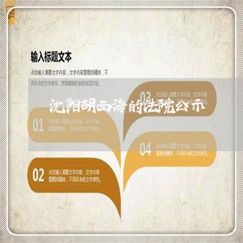 沈阳胡西海的法院公示