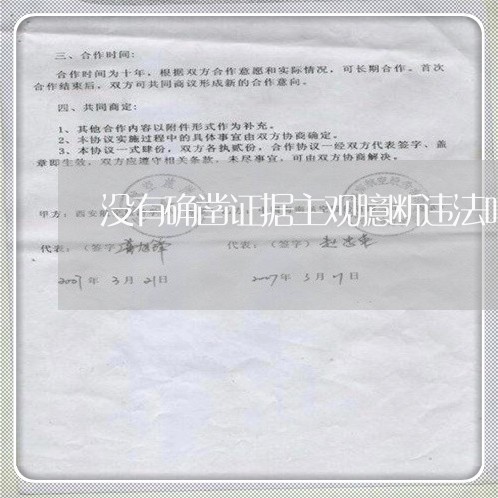 没有确凿证据主观臆断违法吗 没有确凿证据主观臆断违法吗