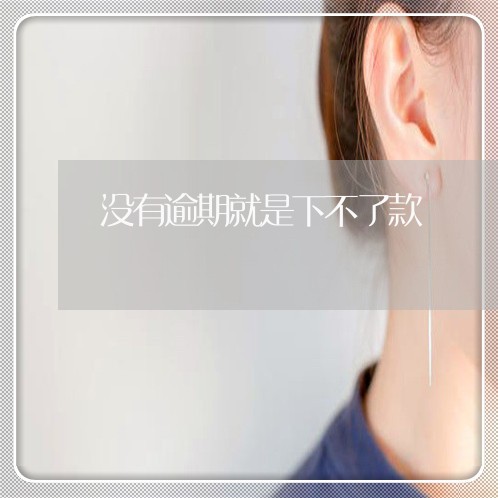 没有逾期就是下不了款 没有逾期就是下不了款