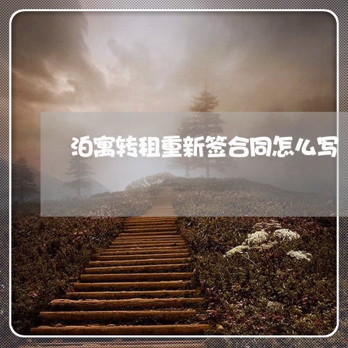 泊寓转租重新签合同怎么写/2023042140581 泊寓转租重新签合同怎么写/2023042140581