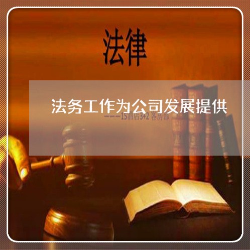 法务工作为公司发展提供 法务工作为公司发展提供