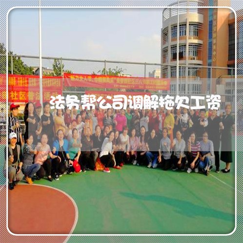 法务帮公司调解拖欠工资 法务帮公司调解拖欠工资