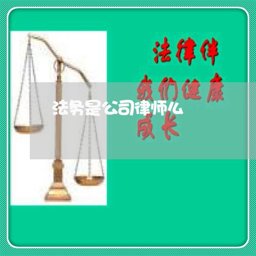 法务是公司律师么 法务是公司律师么